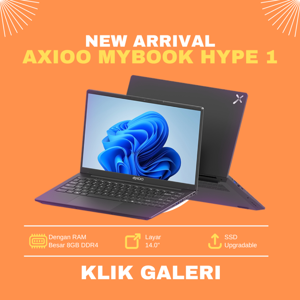 [Baru] AXIOO MYBOOK HYPE 1 - Laptop Ringan &amp; Bertenaga untuk Kerja &amp; Kuliah