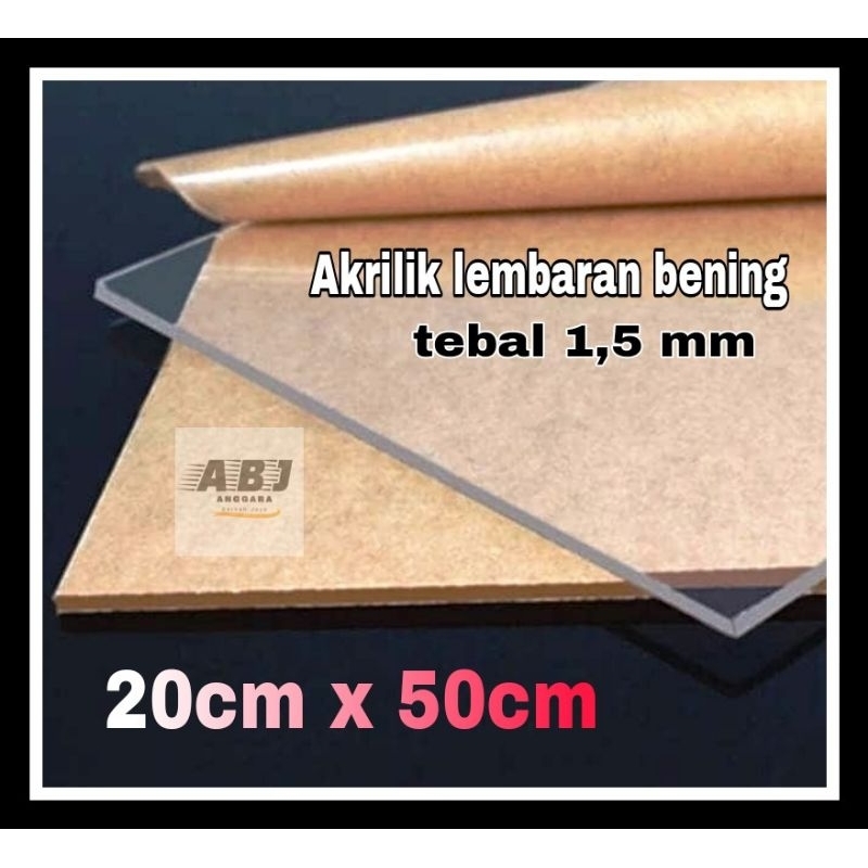 Acrylic bening 1,5mm 20x50/Akrilik lembaran bening 1,5mm