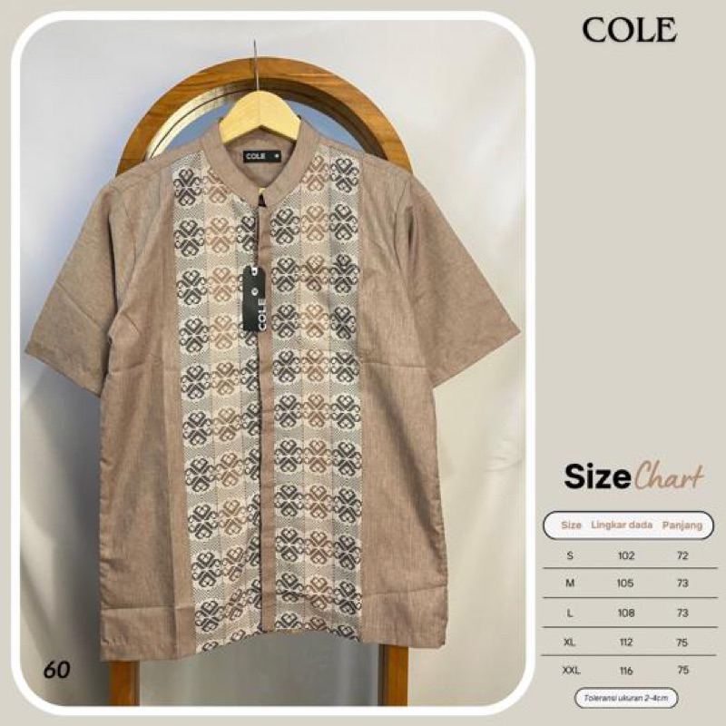 Baju koko cole dewasa lengan pendek cowok kemeja koko pria