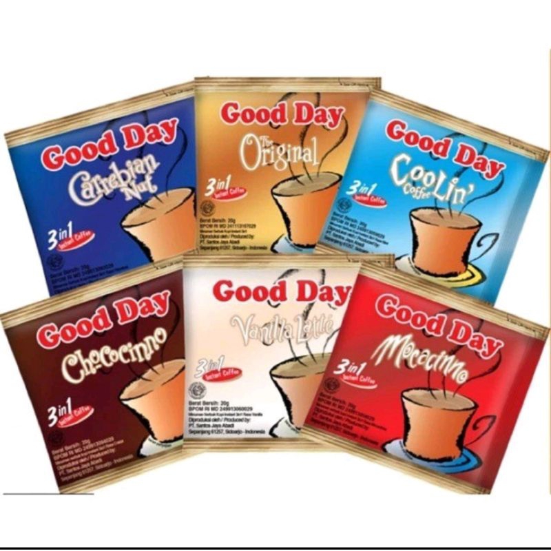 

Good Day Renceng mocacino chococino original vanila late cool