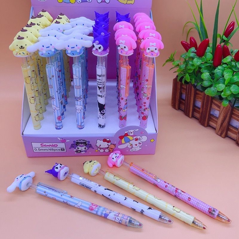 

Pulpen Cetek Sanrio Characters dengan Mainan 3D Bolpoin Mekanik Tinta HItam Kuromi Cinnamoroll