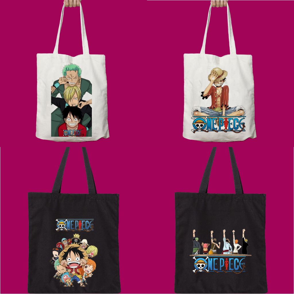 Totebag Tote Bag Anime One Piece monkey d luffy Wibu Kanvas Lucu Tas Anime Jepang Goodie Bag Ulang T