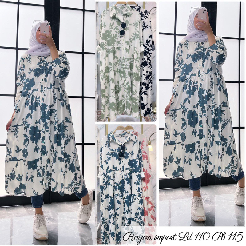 Dress motif bunga bunga