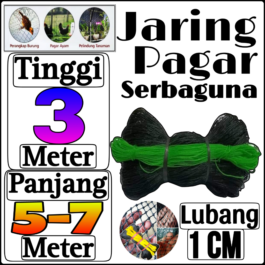 Jaring Ayam Lubang 1 cm Lebar 3 Meter / Jaring Pagar Ayam / Jaring Burung