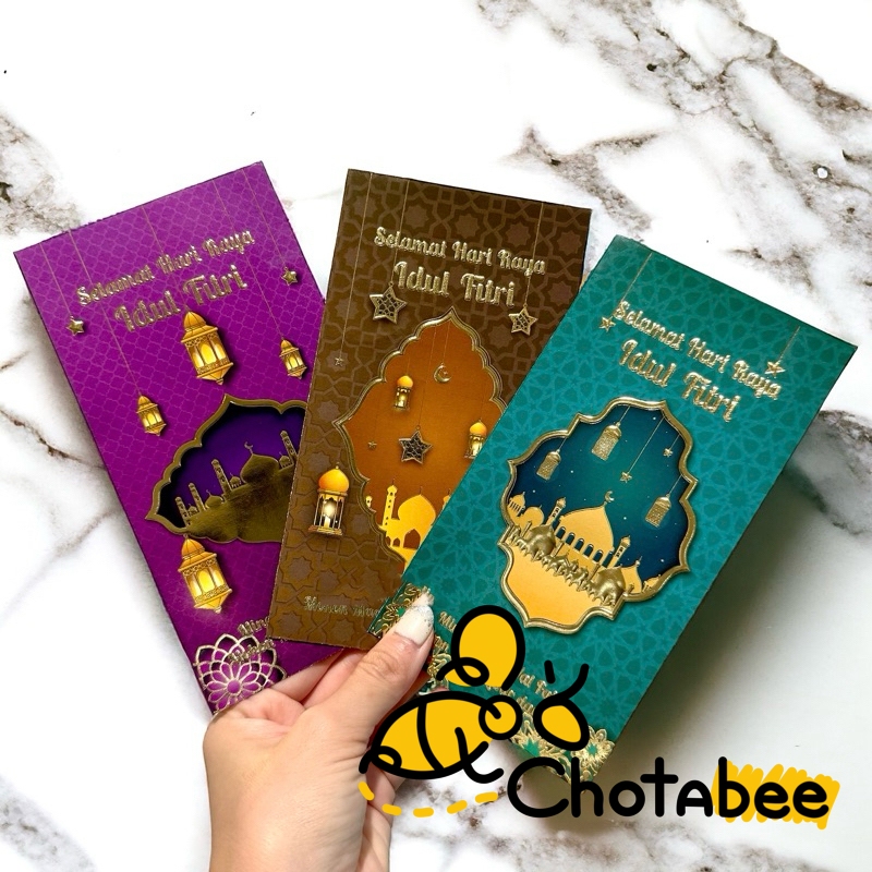 

Amplop Lebaran Panjang Sablon Foil Angpao Idul Fitri Mewah