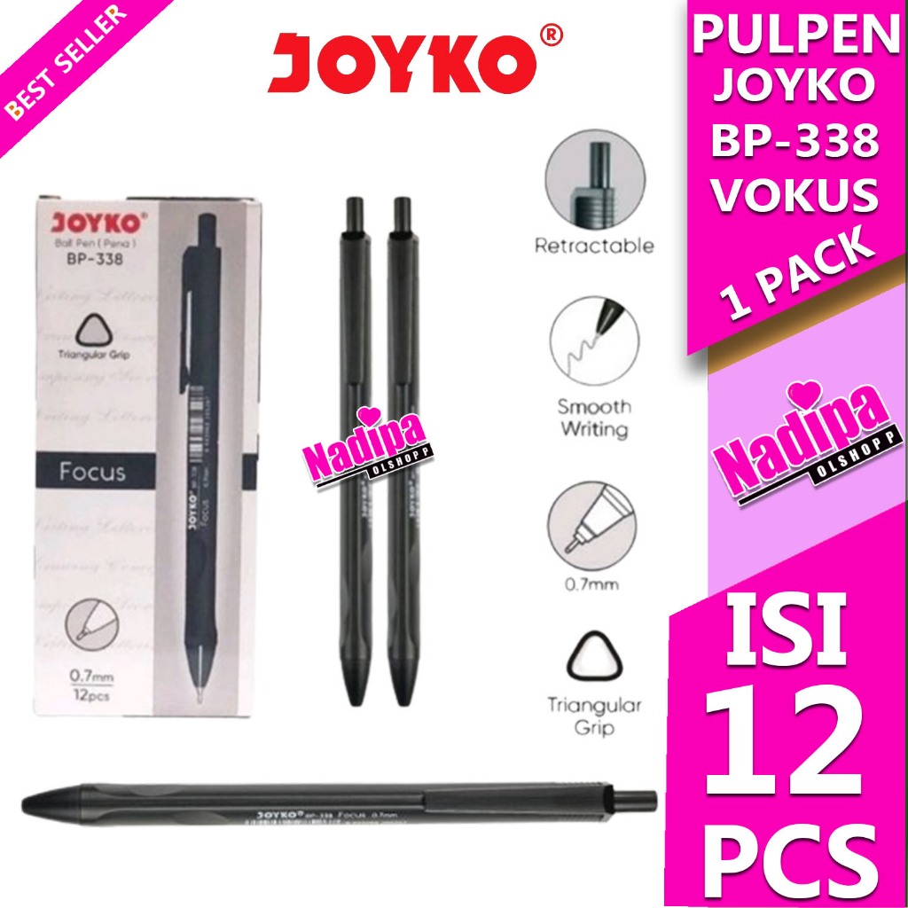 

PULPEN JOYKO VOKUS BP-338 0.7 MM 1 PACK ISI 12 PCS nadipa olshopp