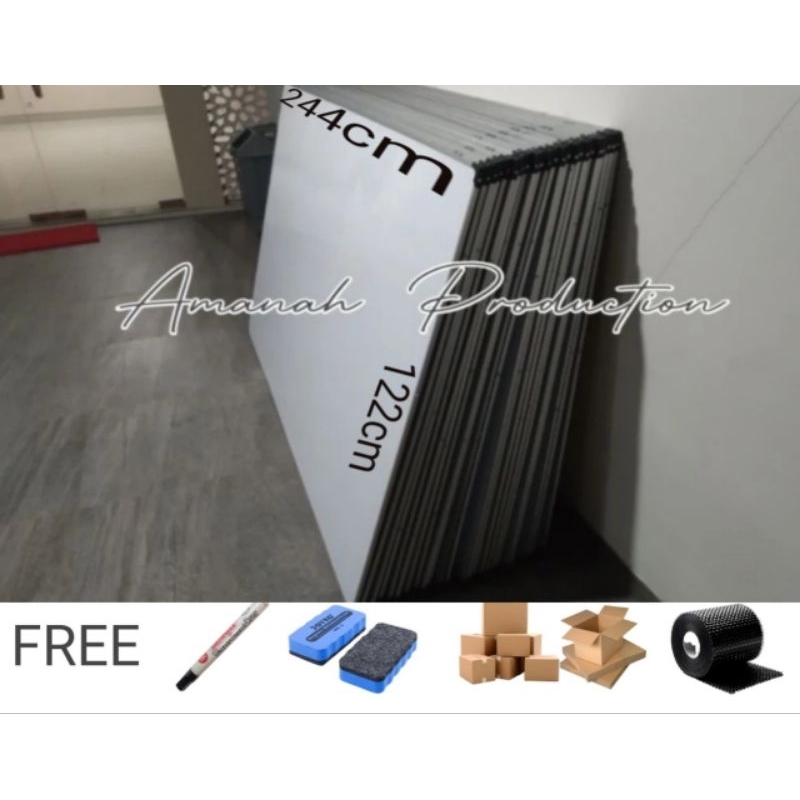 

Papan Tulis Whiteboard Gantung 1 sisi ukuran 122x244 BARU dijamin awet