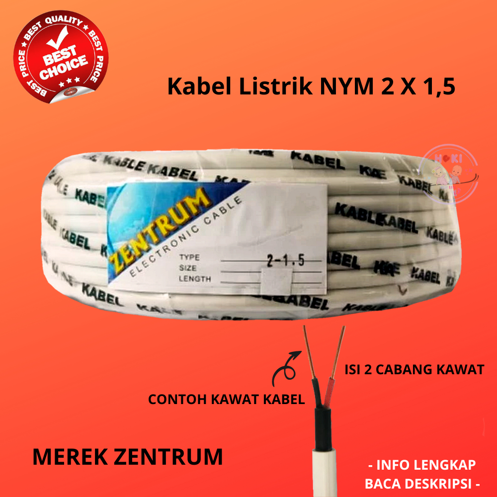 Kabel Listrik Zentrum Nym 2 x 1,5 (30 meter)