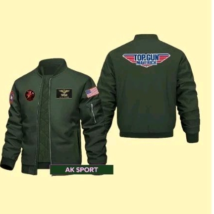Jacket Bomber Pria TOP GUN MAVERICK Motor Keren