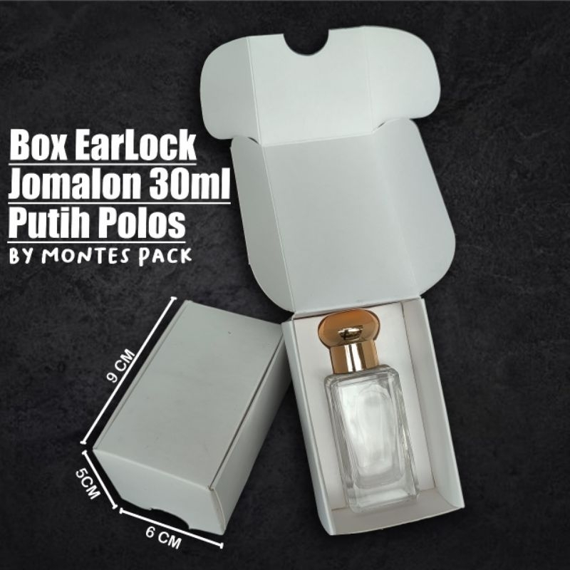 

BOX EARLOCK | untuk botol jomalon 30ml pendek | box parfum earlock Putih Hitam