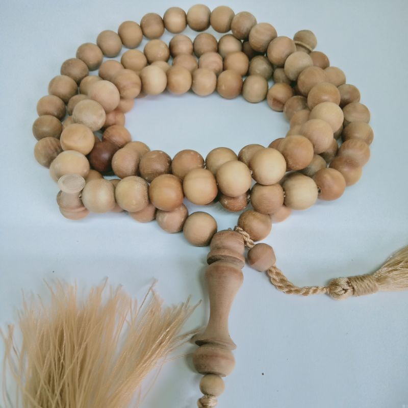 Tasbih Kayu Cendana Besar Asli Grade A 99 Butir 10 MM dan 12 MM
