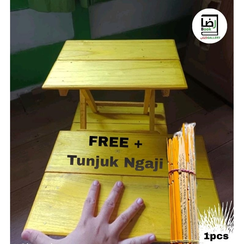 Rehal / Meja Lipat Kayu Lokal Ukuran Lebar 30cm  / Rehal Ringan Ukuran Besar Free Tunjuk Ngaji / Tud