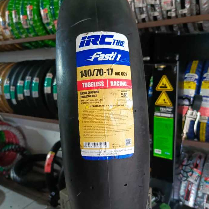 Ban luar IRC Fasti 1 ukuran 140/70-17 tubeless soft compound