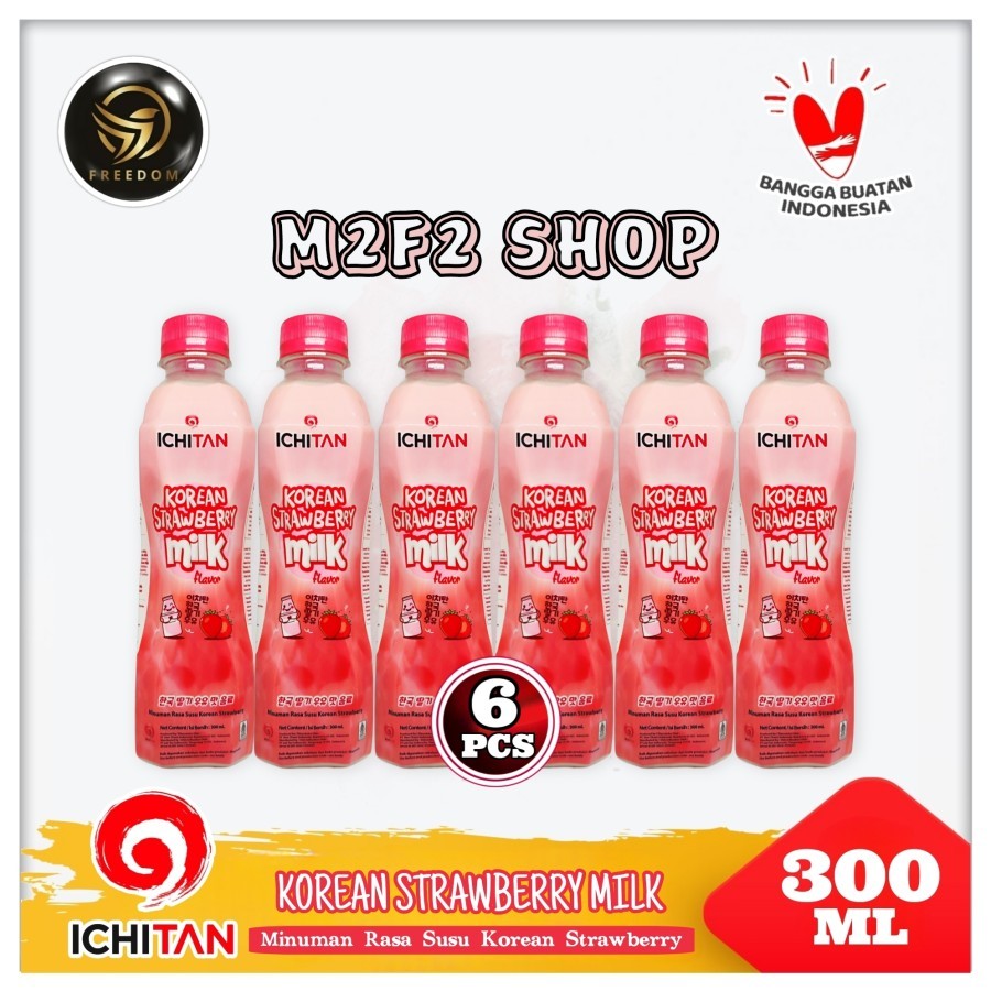 

Ichitan Korean Strawberry Flavored Milk | Stroberi Susu Botol Pet - 300 ml (Kemasan 6 Pcs)
