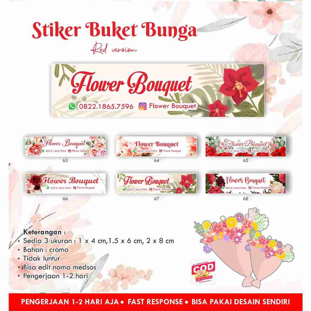 

Stiker Bunga / Buket / Bouquet / Flower RED version