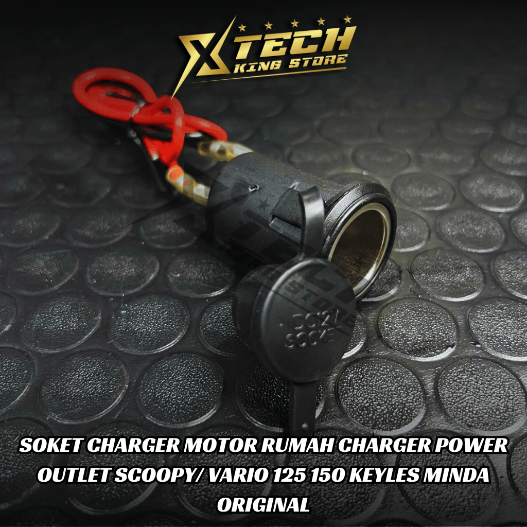 UIO SOKET CHARGER MOTOR RUMAH CHARGER POWER OUTLET VARIO 125 150 KEYLES MOTOR SCOPY MINDA ORINAL