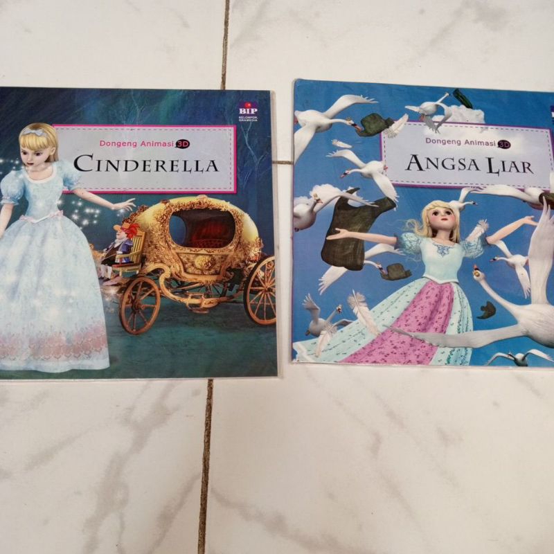 buku dongeng animasi angsa liar& Cinderella
