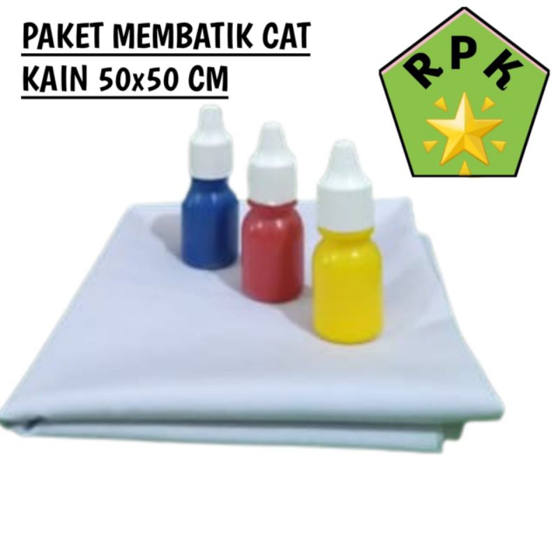 

PAKET BATIK TIE DYE, KAIN 50X50, CAT TEXTILE 3PCS