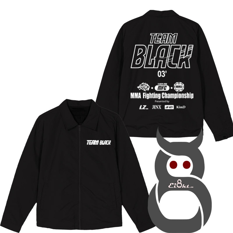 Jaket Coach Sleting Team Black Jinx Jaekyung |Team Black Gym Manhwa Jinx