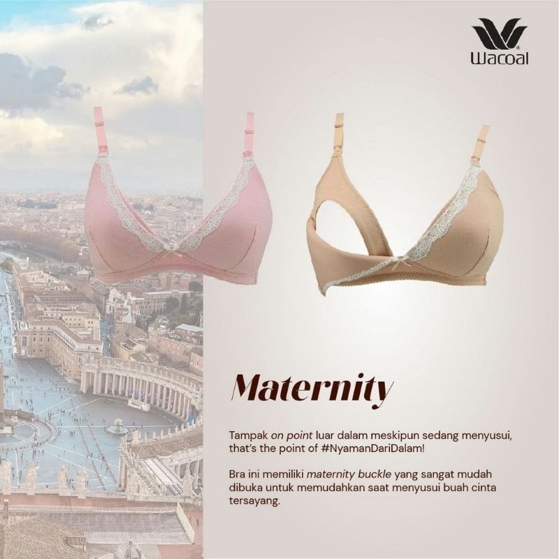 WACOAL BRA TANPA KAWAT KATUN MATERNITY BH MENYUSUI 34 36 IB 8034 NON WIRE WIRELESS IB8034