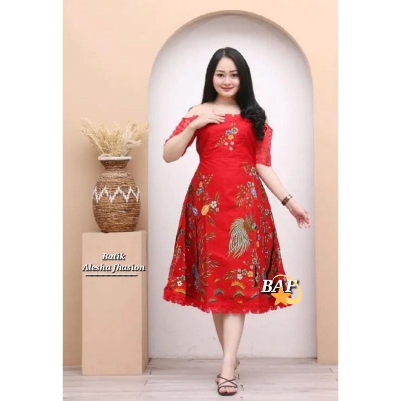 Gaun Pesta Wanita Batik Modern Lapis Tricode