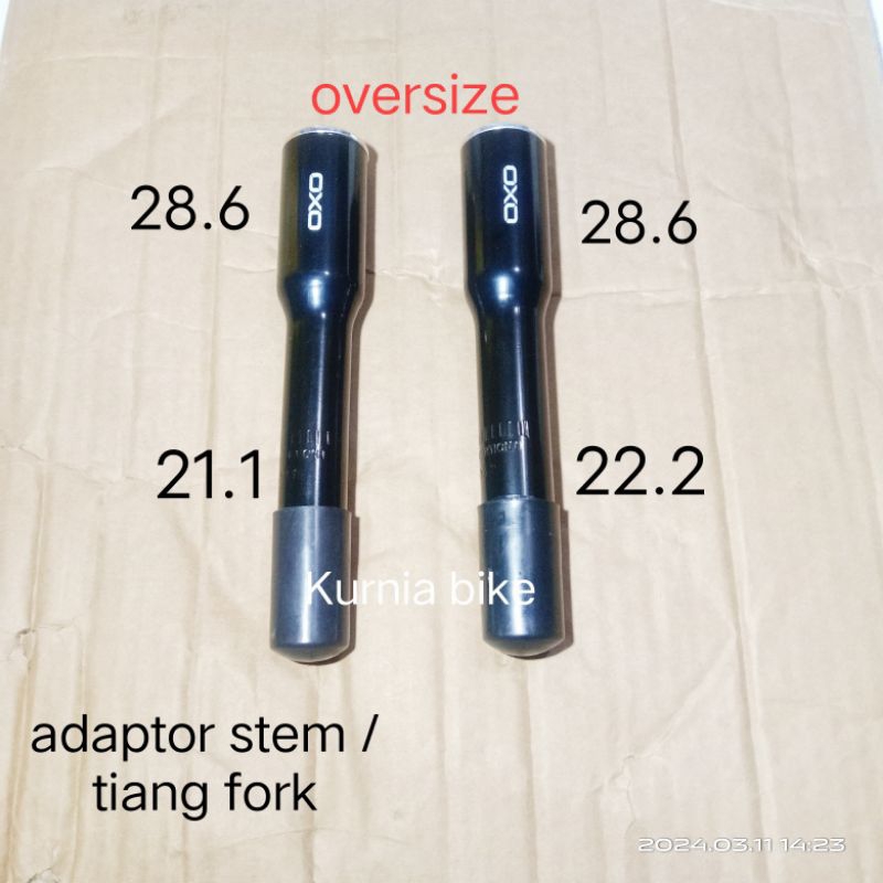 adaptor stem Aloy 21.1 / 22.2 / 25.4 peninggi head tube fork 28,6 sambungan garpu bagian atas sepeda