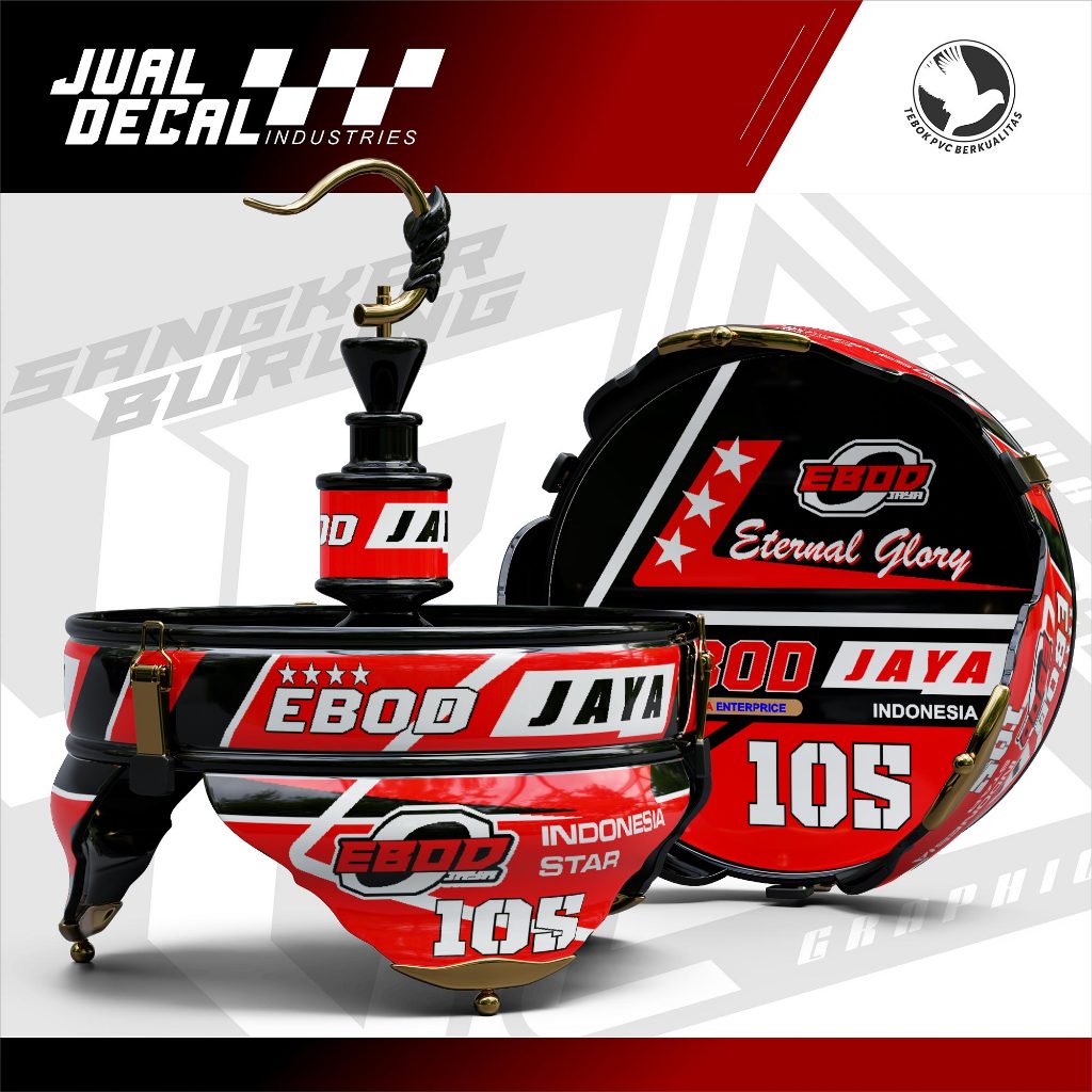 Stiker Sangkar EBOD Jaya Eternal Glory Decal Tebok Lovebird Batman Pleci Custom Variasi