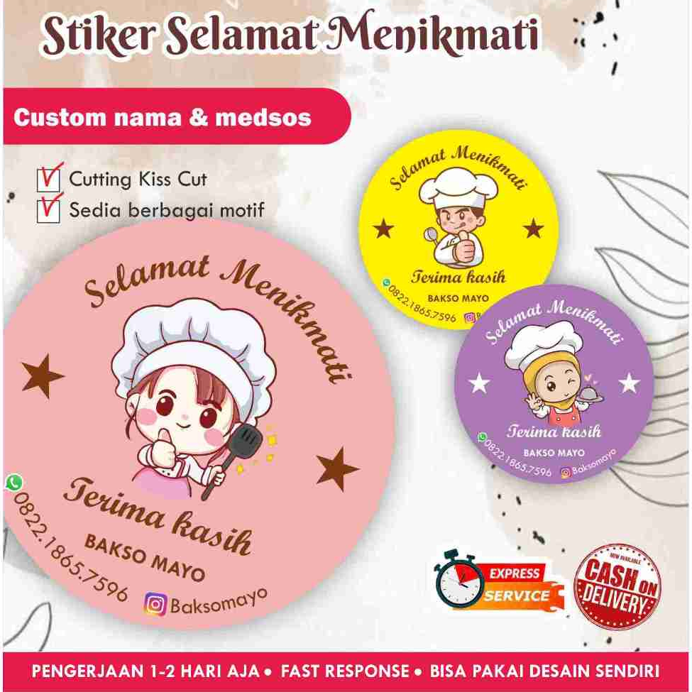 

Stiker Cromo Selamat menikmati / Stiker bulat / Label kemasan