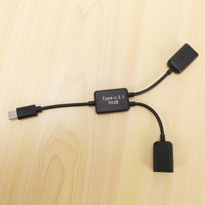 Kabel USB Type C Male to 2 port USB 2.0 Female