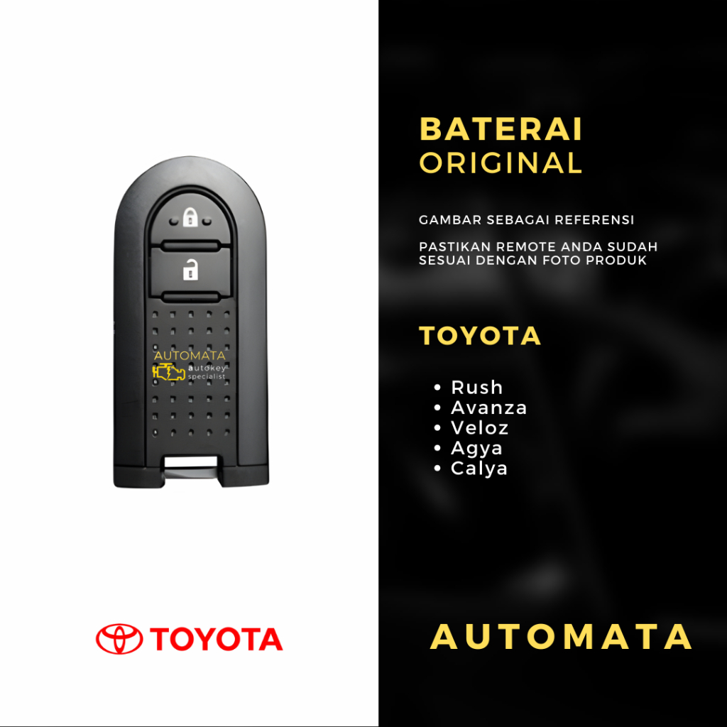 Baterai Remote Kunci Keyless Smartkey Mobil Toyota Avanza Veloz Rush Original Panasonic