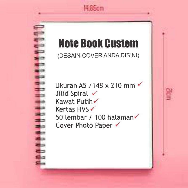 

Notebook Custom A5 Desain Cover sesukamu