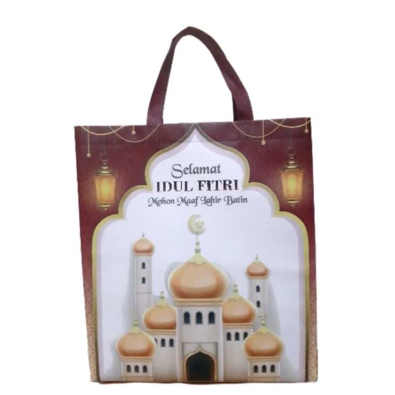 

TAS SPUNBOND LAMINASI LEBARAN IDUL FITRI ukuran 35 x 40 x 15 cm (P x T x L)