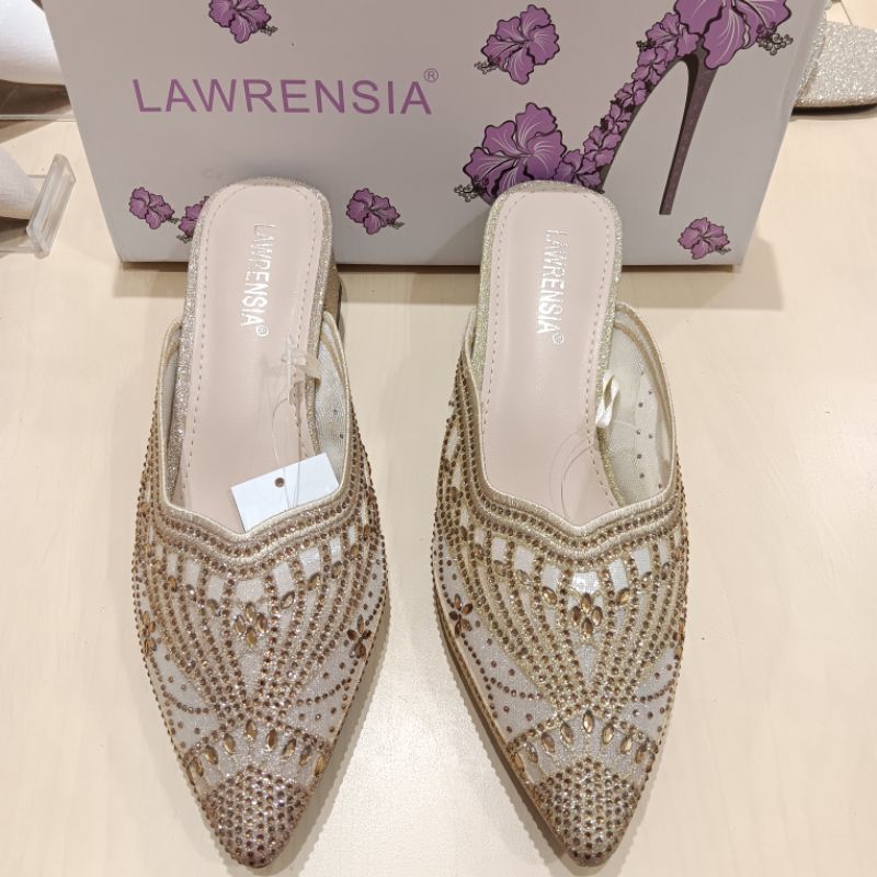 Sepatu heels slop wanita Lawrensia