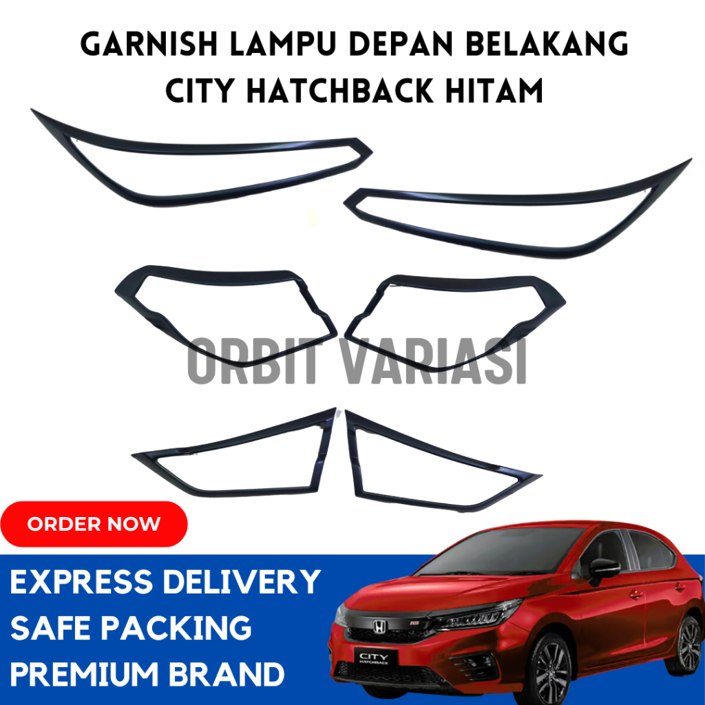 GARNISH LAMPU DEPAN BELAKANG CITY HATCHBACK HITAM