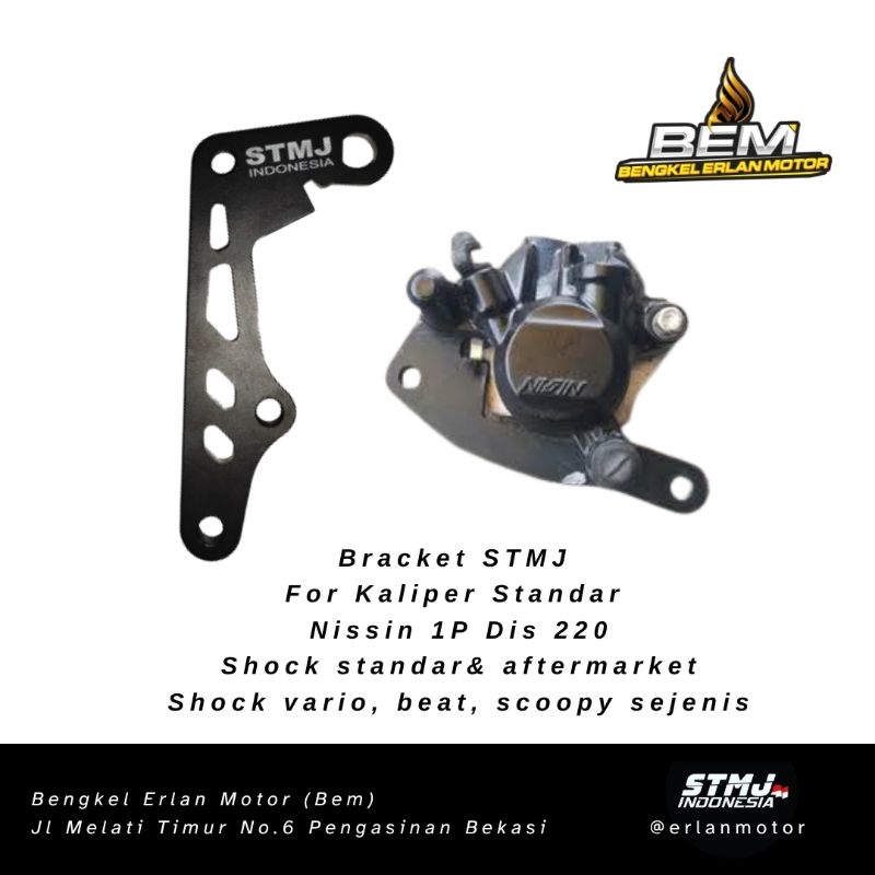 Breket STMJ 1P Standar Nissin Disc 220mm Shock Vario Beat Scoopy Spacy dan Sejenis