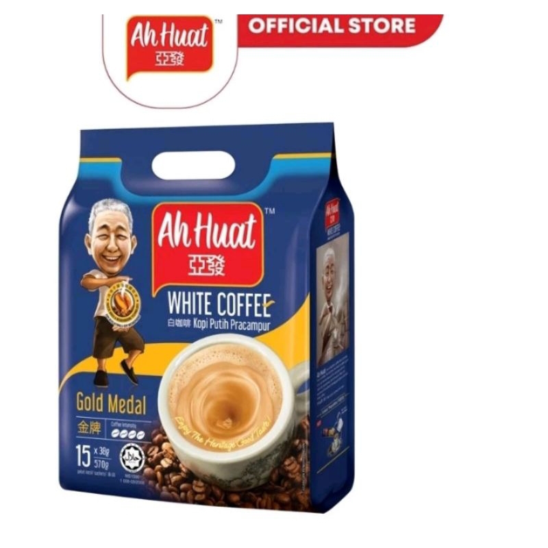 

AH HUAT WHITE COFFEE GOLD MEDAL FREEZE DRIED MALAYSIA 15 SACHET