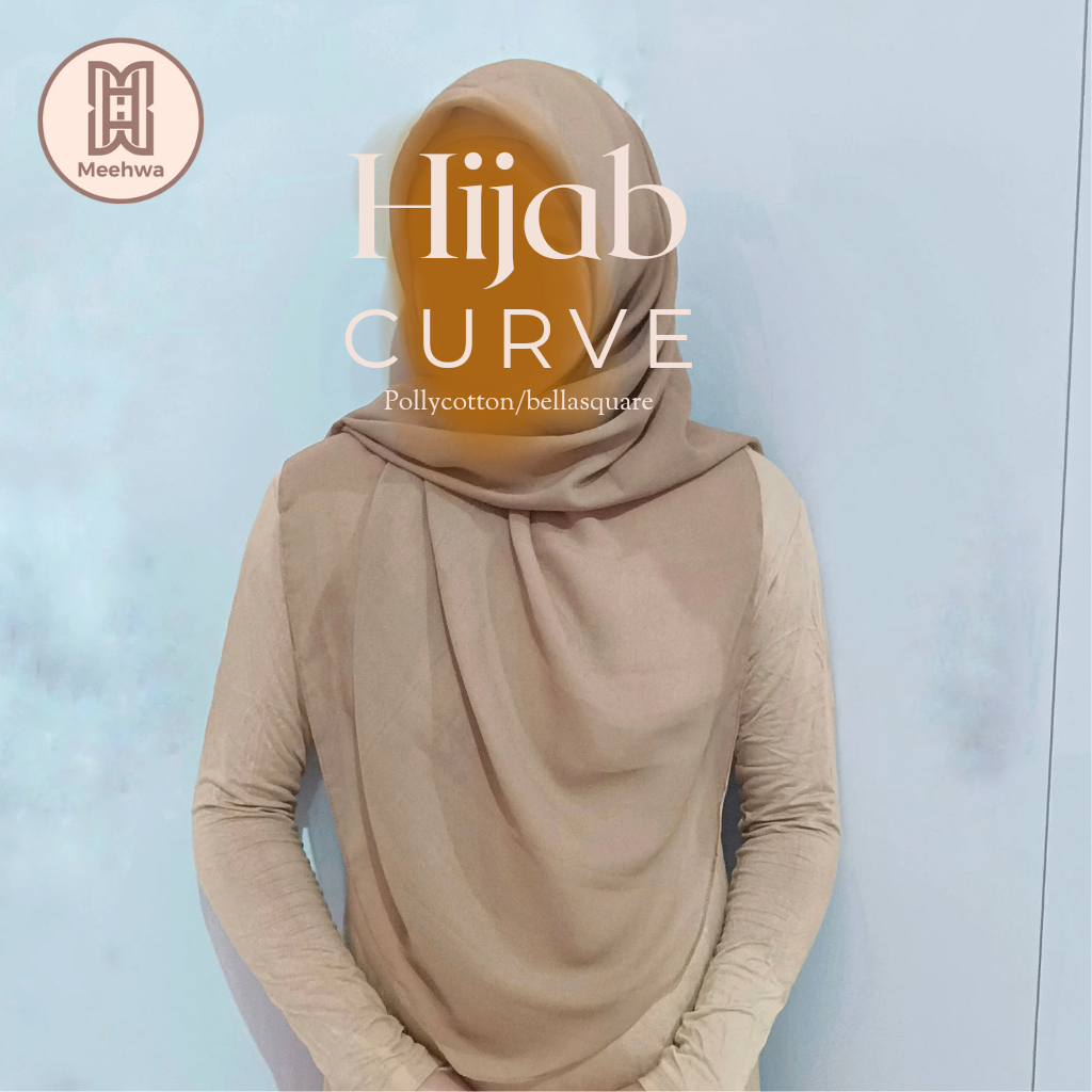 Hijab Curve Malaysia | Hijab Voal Pollycotton/b*llaquare | Segiempat Curve 110x110 cm