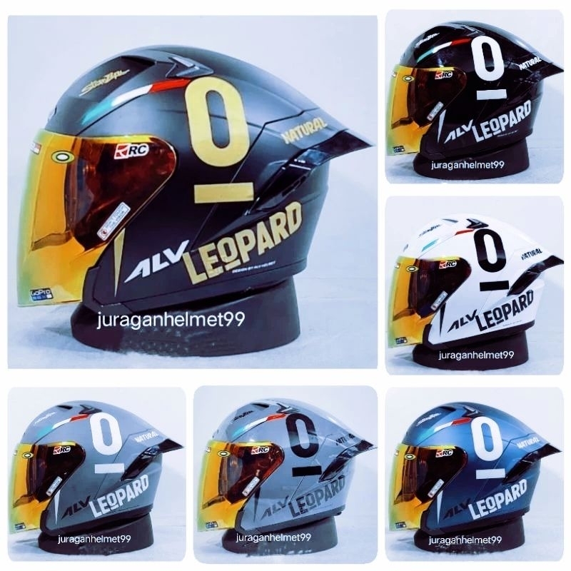 Helm Halfface ALV Ultron Paket Ganteng Leopard