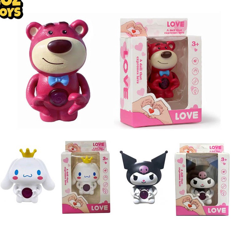 VH Versi audio I love you Lampu Figure Kartun Lotso Sanrio Night Light Kawaii 3D LED Cinnamoroll Lam