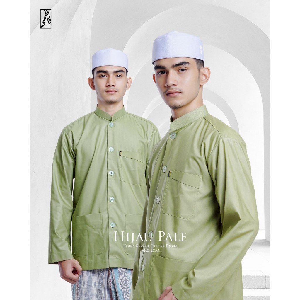Koko Kazimi HIJAU PALE (Basic & Premium) | Baju Muslim | Koko Ammu | Koko Habaib