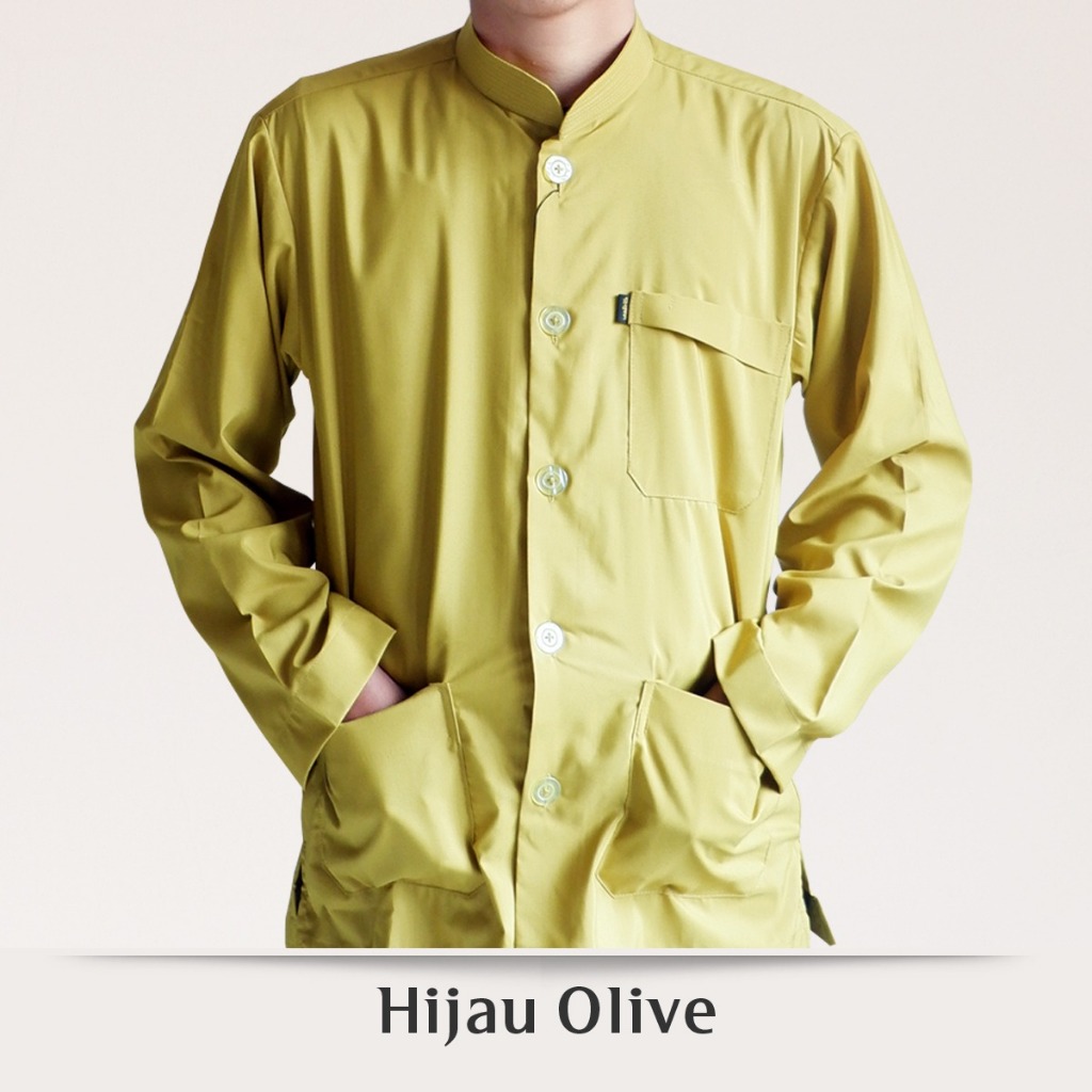 Koko Kazimi HIJAU OLIVE (Basic & Premium) | Baju Muslim | Koko Ammu | Koko Habaib