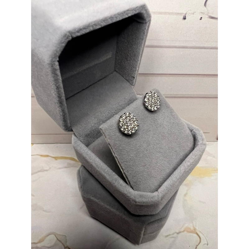 Anting Miniplate Zircon Grade A+++ Model Perhiasan Lapis Emas Lv15