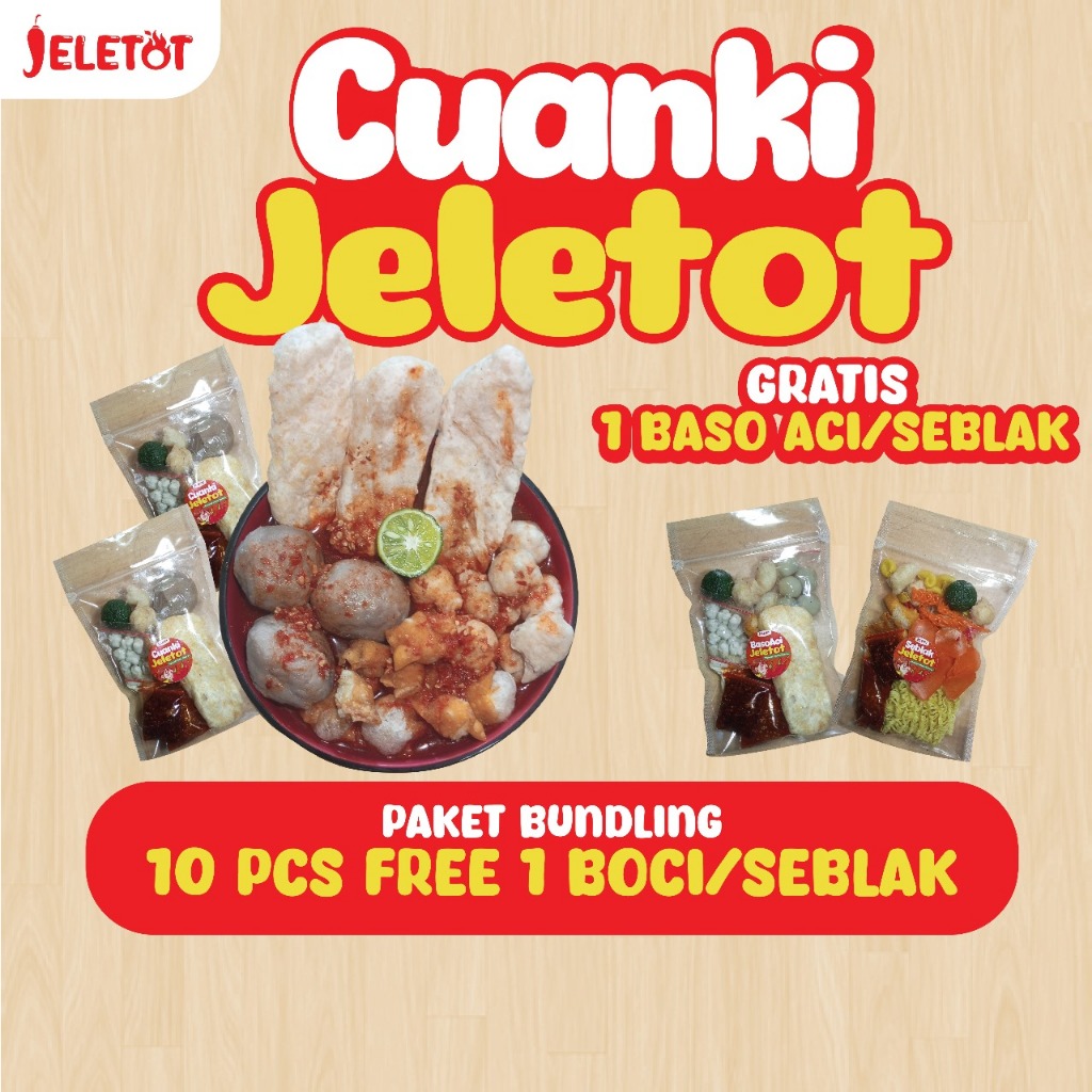 

JELETOT - Paket 10 Cuanki Jeletot Free 1 Boci/Seblak / cuanki murah / paket cuanki