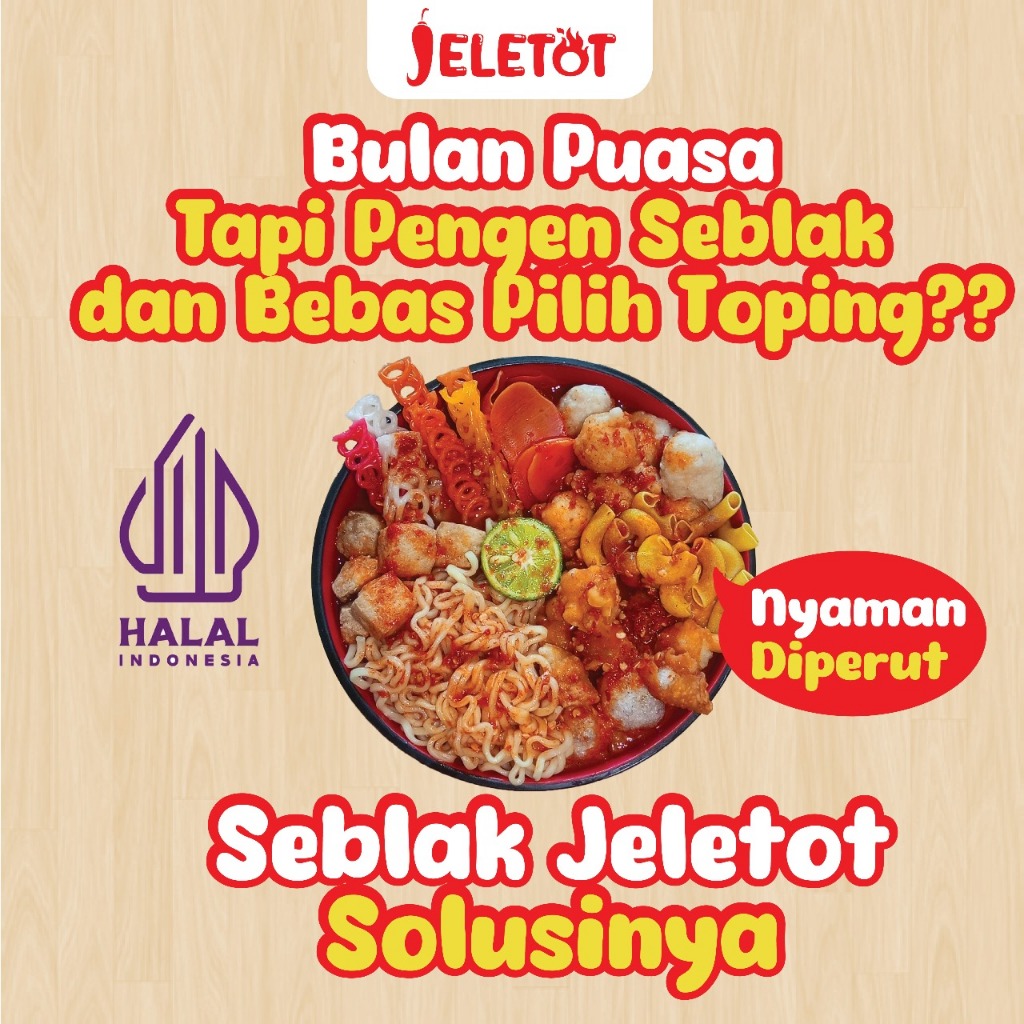 

JELETOT - SEBLAK JELETOT bisa pilih toping / Seblak murah / seblak instan
