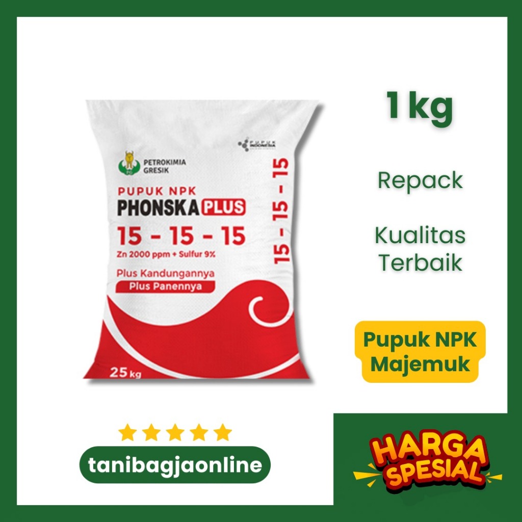 Pupuk Phonska Plus 1 kg Repack | Pupuk tanaman | PUPUK PHONSKA | PUPUK BUAH DAUN