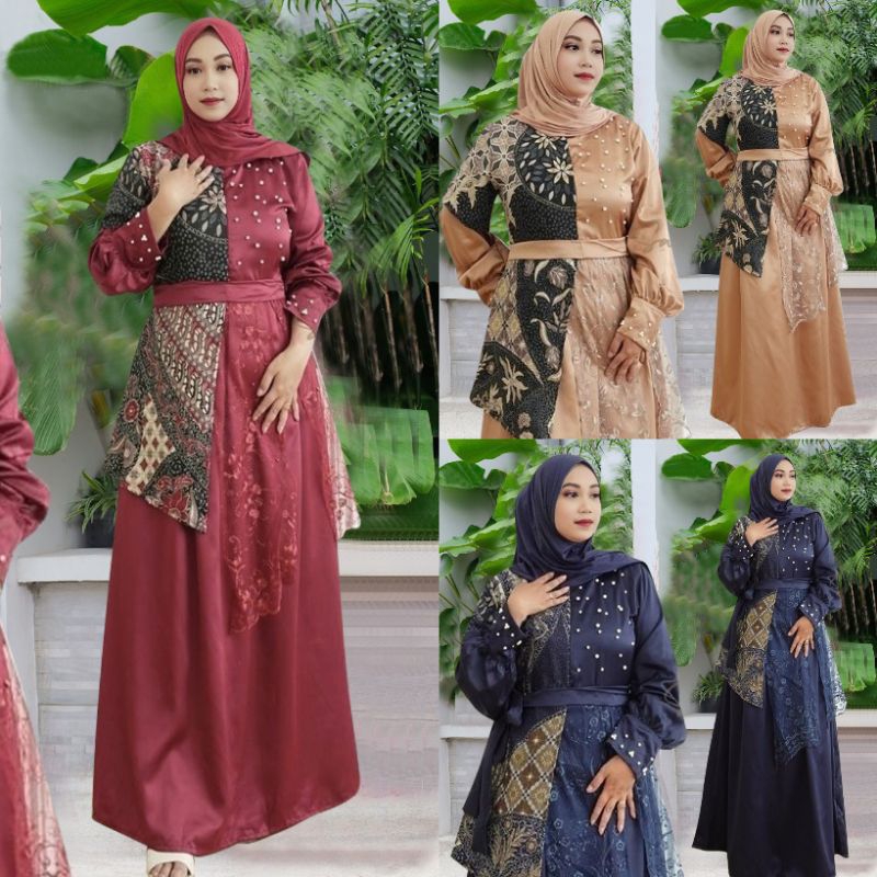 (uk.M-XXXL)DRESS MAXI SERAPHIN BATIK FG / PAKAIAN WANITA MUSLIM LONG DRESS GAMIS BATIK JUMBO PREMIUM
