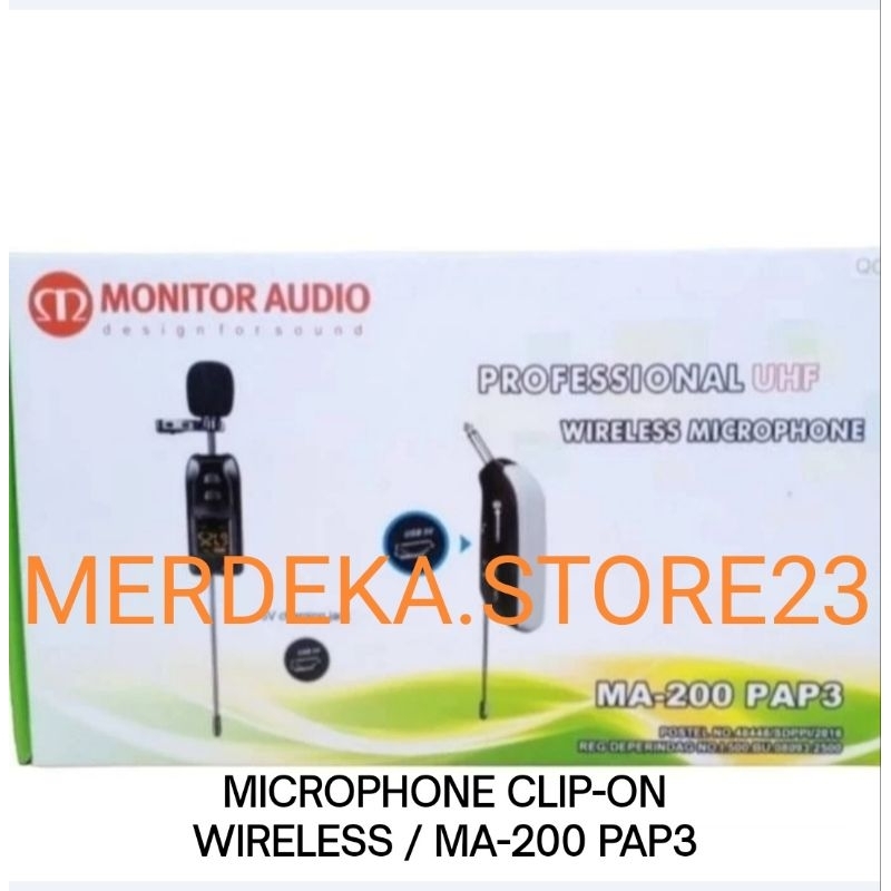 MIC CLIP-ON MONITOR AUDIO MA 200 PAP3 MA-200 PAP3 MA200 PAP3 MICROPHONE WIRELESS CLIP ON ORIGINAL