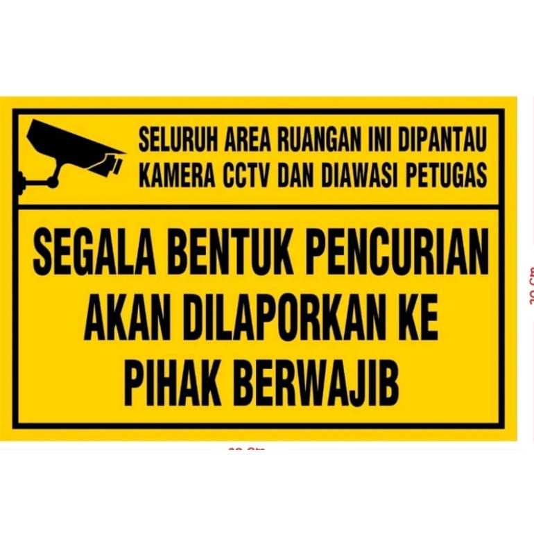 

STIKER PERINGATAN AREA DI PANTAU CCTV 24 JAM MURAH STIKER VINYL