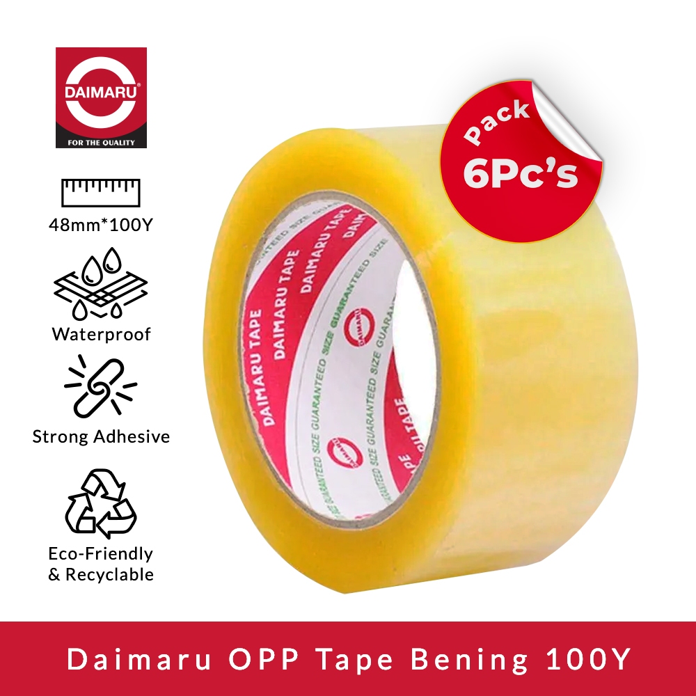 

Daimaru OPP Lakban Bening 48 mm x 100 Yard Paket 6 Pcs