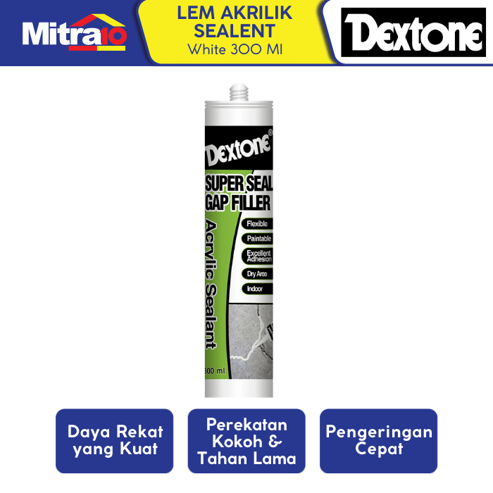 Dextone Lem Akrilik Sealent Tabung Tbg White 300 Ml